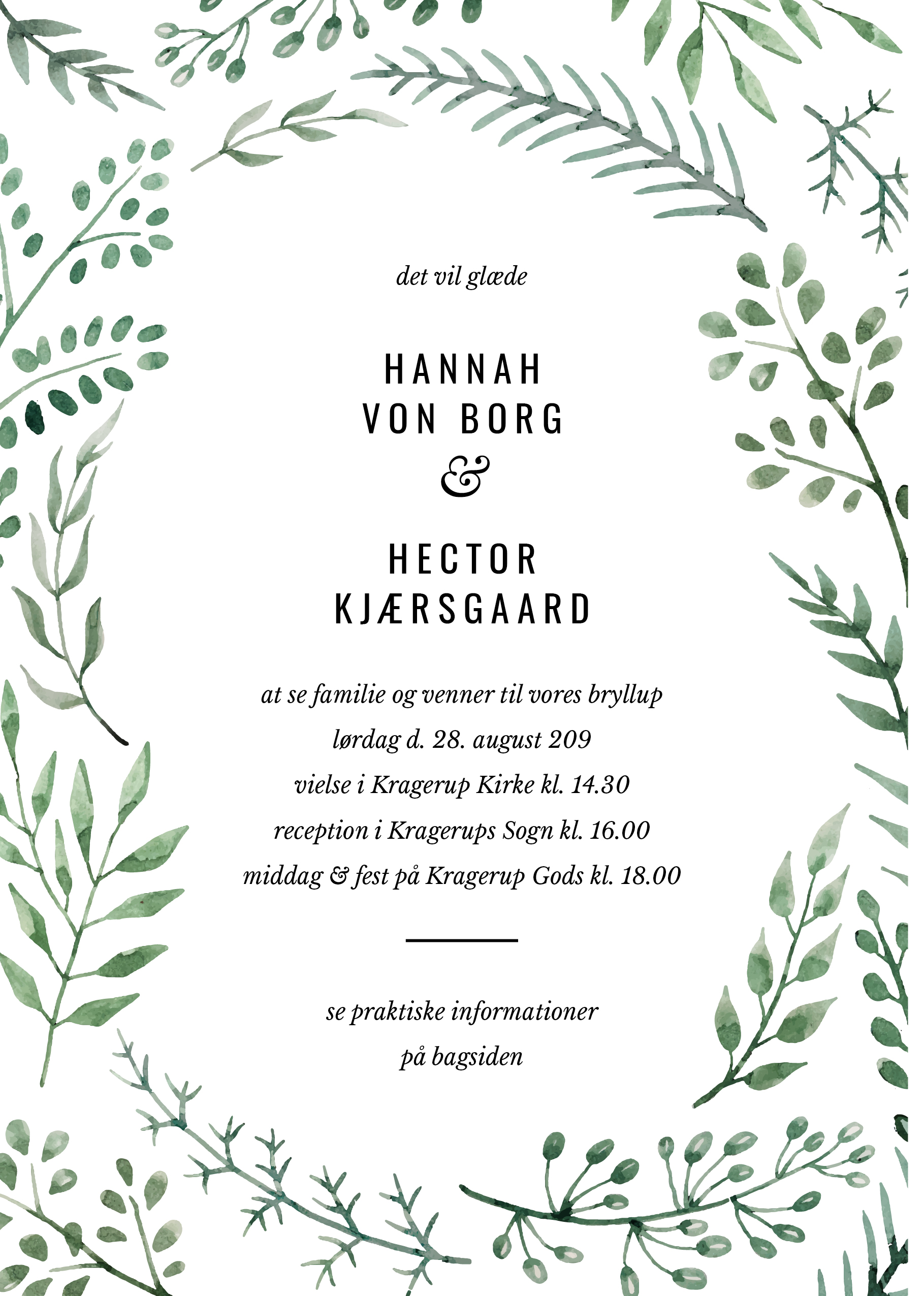 Invitationer - Hannah & Hector